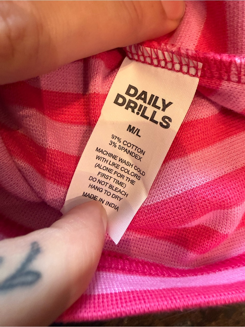 NWT 💕 Daily Drills Pink Striped Micro Shorts 💕 - Picture 3 of 3
